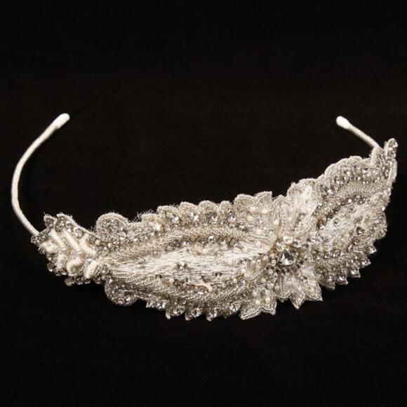 Richard Designs TR2019A Bridal Beaded Crystals Headpiece Formal Headband main image 4